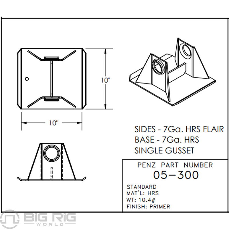 Sand Shoe - 10x10x4-3/8 In. PEN05-300 - Penz Products