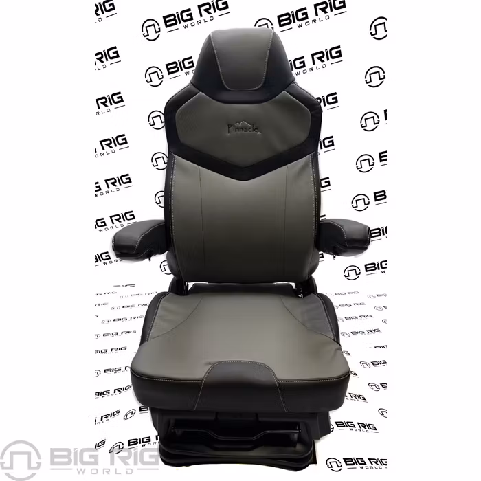 Pinnacle Seat Two Tone (Black on Gray Leather) w/ Armrests, Heat & Massage 187300MWO665 - Seats Inc.
