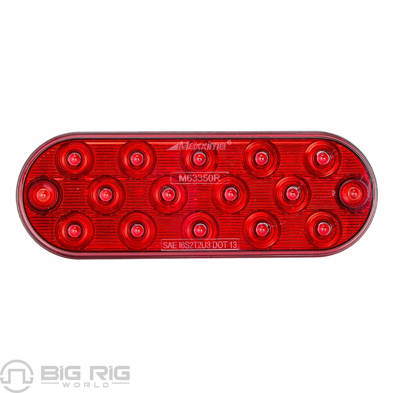 Low Profile Thin Oval Red Surface Mount Stop/Tail/Turn Light M63350R - Maxxima