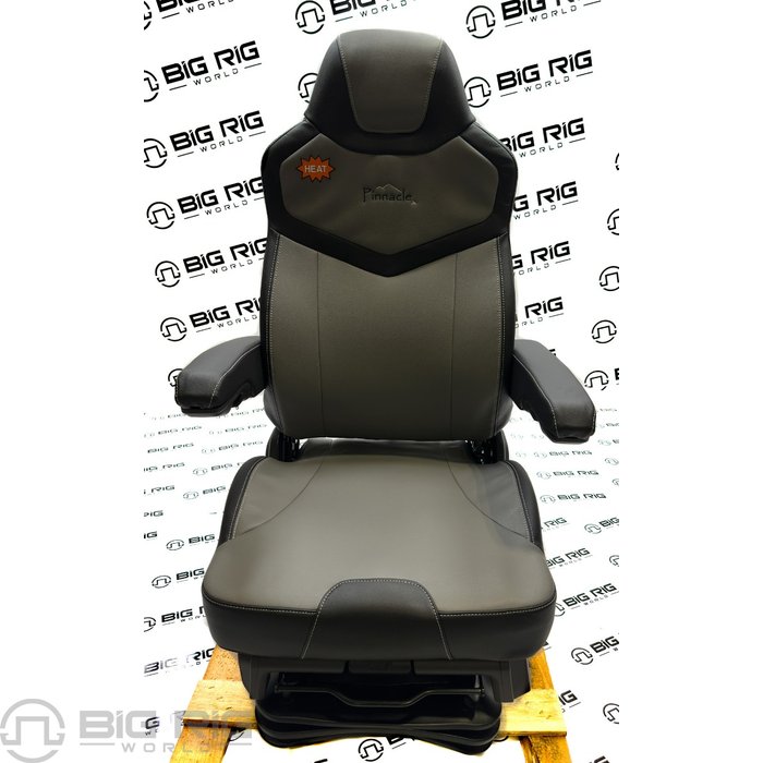Pinnacle Seat (Black on Gray Leather) w/ Armrests & Heat 187300MWH665 - Seats Inc.