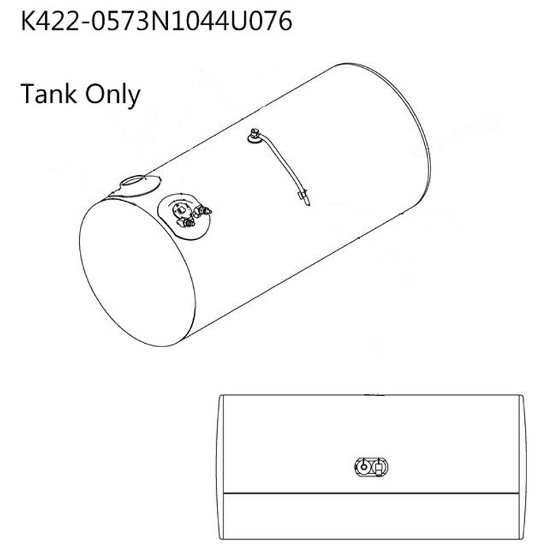Tank - Fuel Aluminum 22 In. 75 Gallon Polished K422-0573N1044U076 - Imperial Fabricating