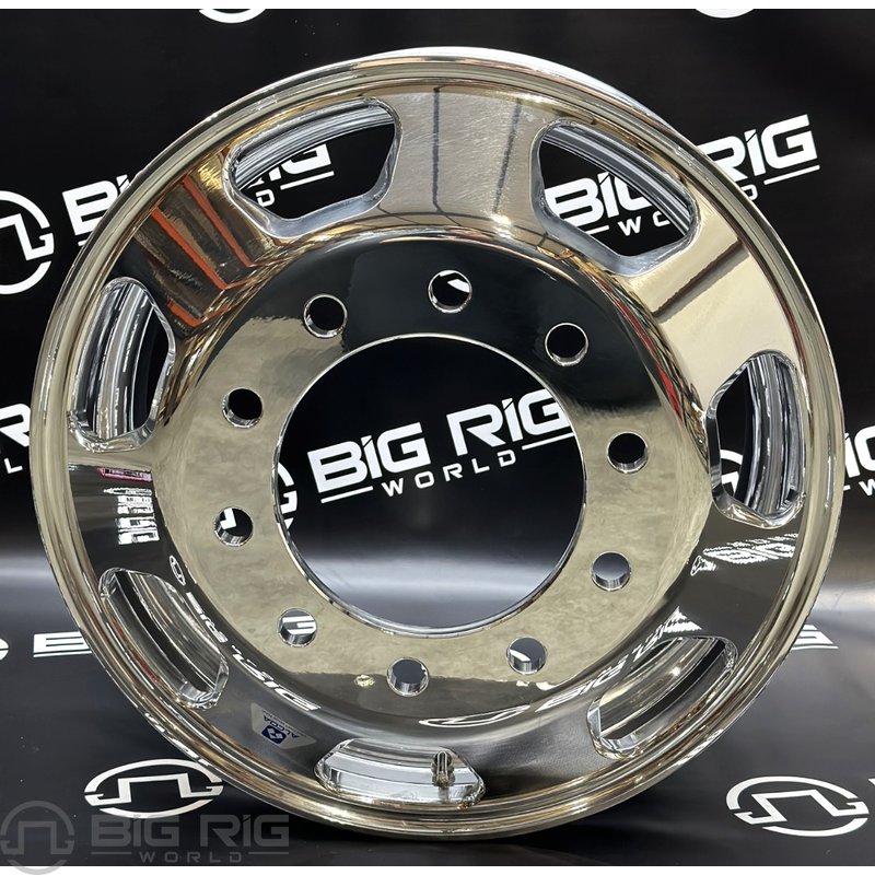 Kenworth OEM Stylized Wheel - 22.5 x 8.25 - 7 Hole - Mirror Polish Outside Only 88U681 - Alcoa