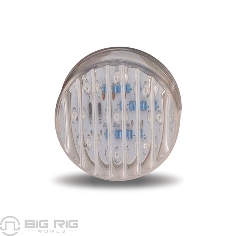 2 In. Round Clear Ribbed Amber LED (9 Diodes) TLED-2TA - Trux Accessories