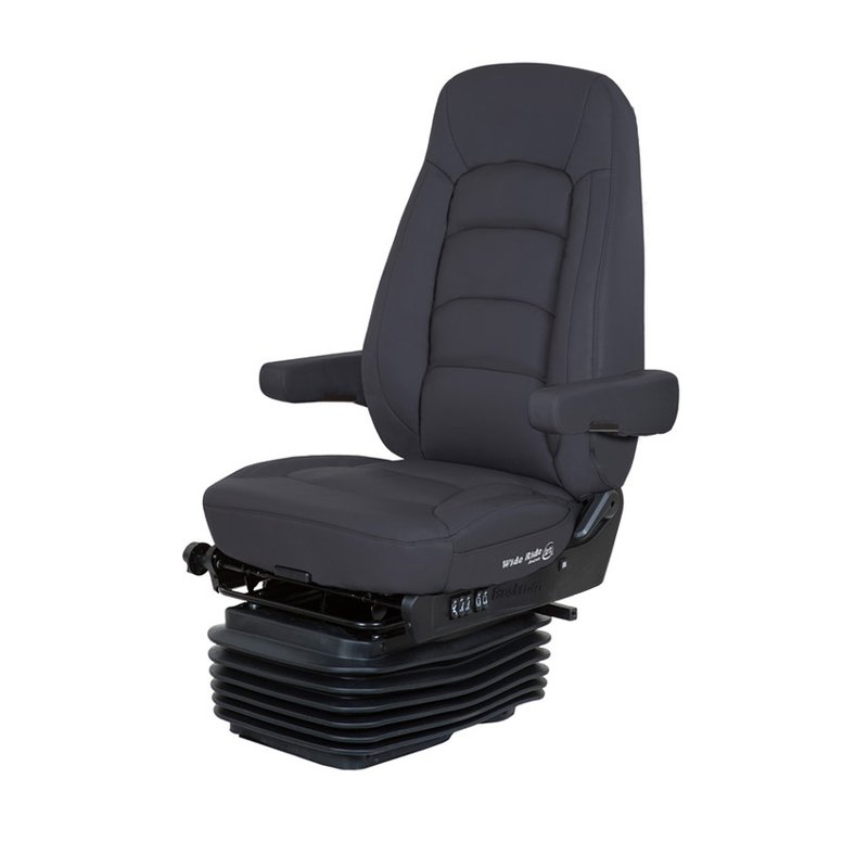Wide Ride+Serta LoPro Suspension, Hi Back, Serta Cool Gel Foam, Black Ultra-Leather W/Arms 5100001-900 - Bostrom Seating