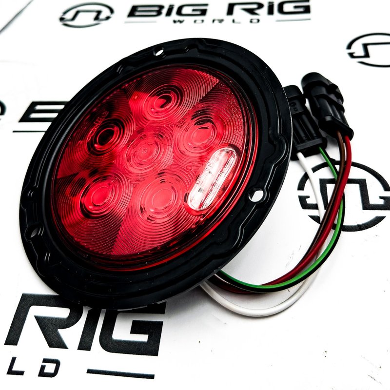 LED 44 Series S/T/T and Back-Up Combo,Hw, Pl 3 Connector, Blk Flange 44550R - Truck Lite