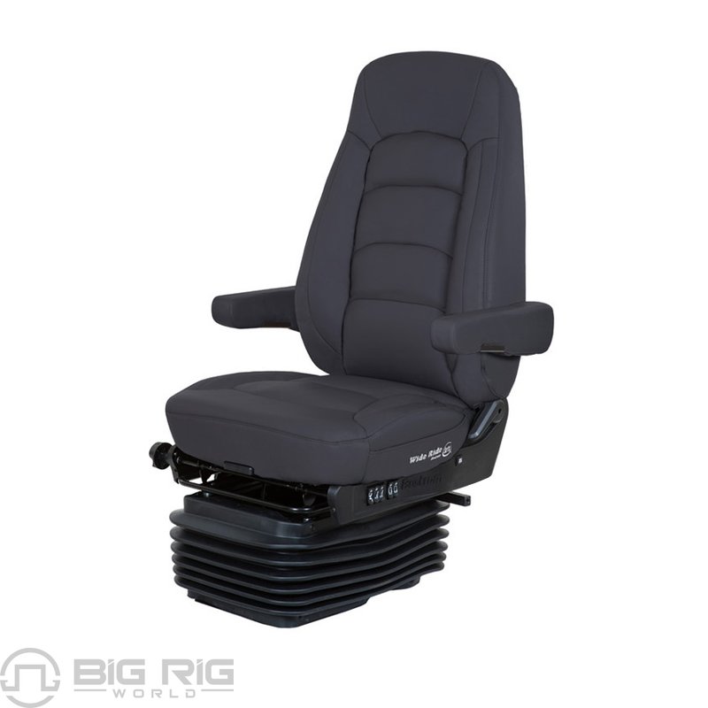Wide Ride+Serta LoPro Suspension, Hi Back, Serta Cool Gel Foam, Black Ultra-Leather W/Arms 5100001-900 - Bostrom Seating
