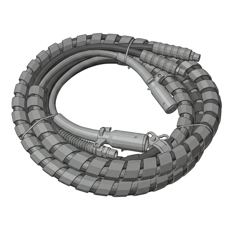 3-IN-1 Hose, ABS, 15 Ft. Straight Black Rubber PE18050 - Paccar