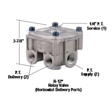 Relay Valve Horizontal Delivery Ports 103009 - Bendix