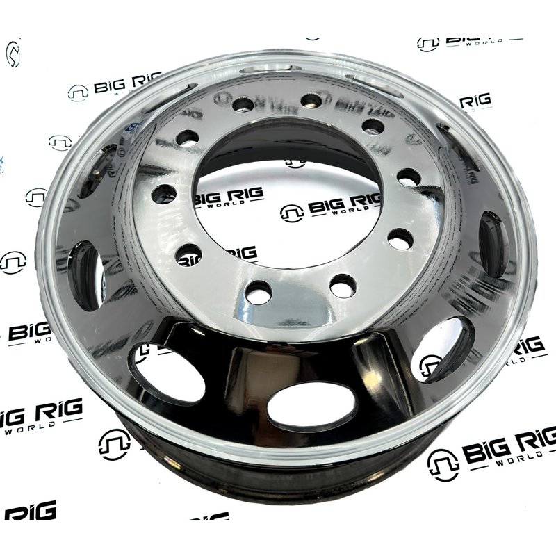 Peterbilt OEM Stylized Wheel - 22.5 x 8.25 - 10 Hole - High Polish Both Sides 88U677 - Alcoa