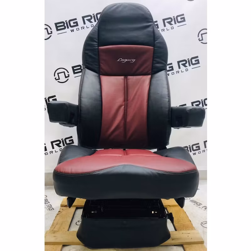 Legacy LO Seat Two Tone (Black and Burgundy Leather) w/ Armrests 188321MW1164 - Seats Inc.