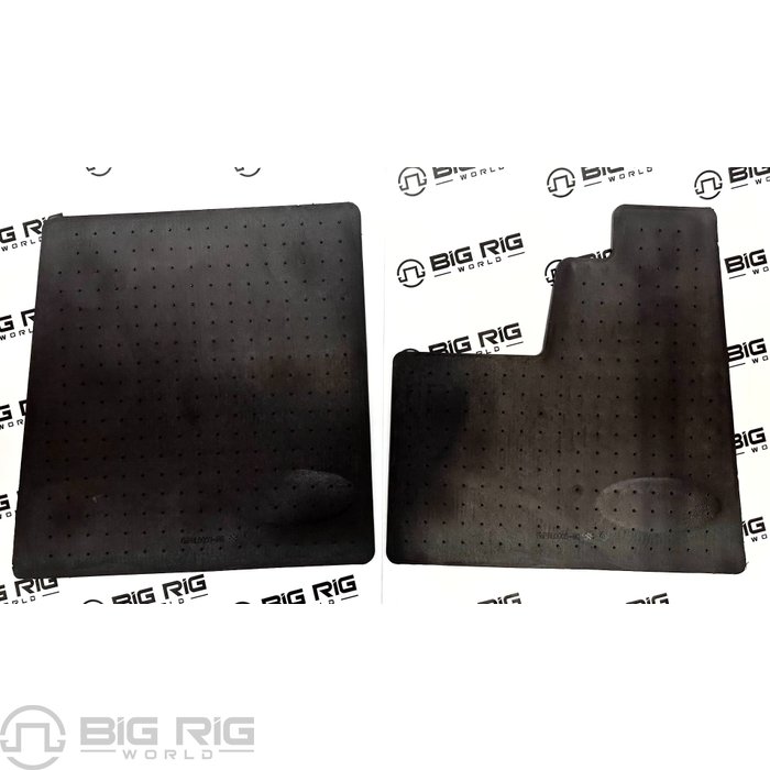 Peterbilt OEM Front Rubber Floor Mats – Slush Style With Red Logo For 386, 389, 567 - View #4