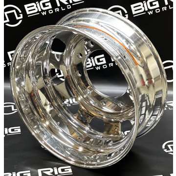 Kenworth OEM Stylized Wheel - 22.5 x 8.25 - 10 Hole - Mirror Polish Inside Only 88U692 - Alcoa