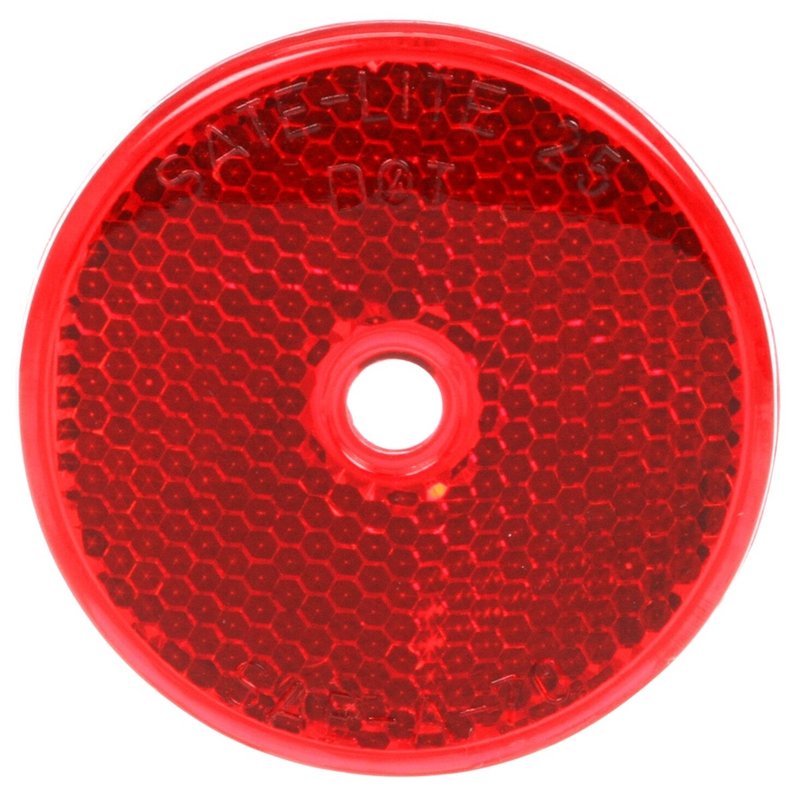 Signal-Stat, 2-inch Round, Red, Reflector, 1 Screw/Nail/Rivet 52 - Truck Lite