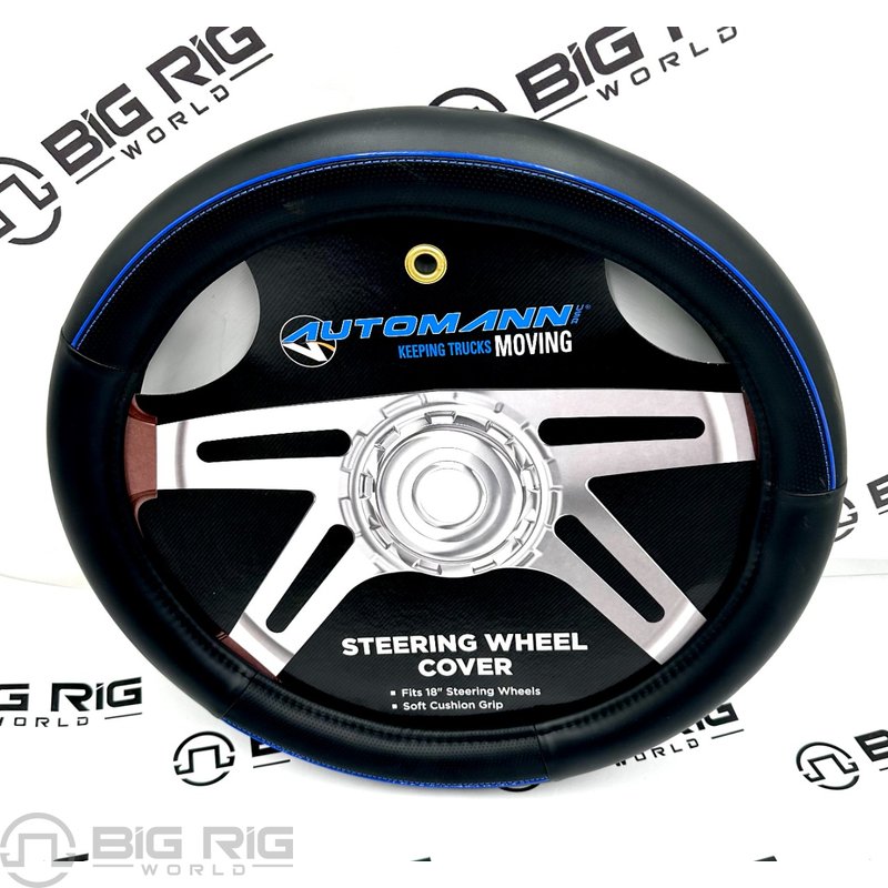 Steering Wheel Cover - Black/Blue 562.99009SWC-B - Automann