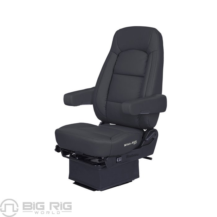 Wide Ride Core, LoPro Draped Suspension, Hi Back, Black Ultra-Leather, W/Arms 5A09071-900 - Bostrom Seating