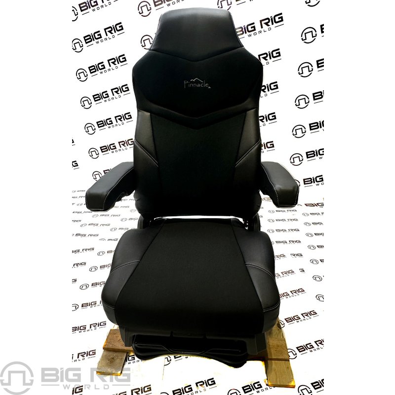 Pinnacle Seat Two Tone (Black Leather and Black Tuff Cloth) w/ Armrests 187300QW621 - Seats Inc.