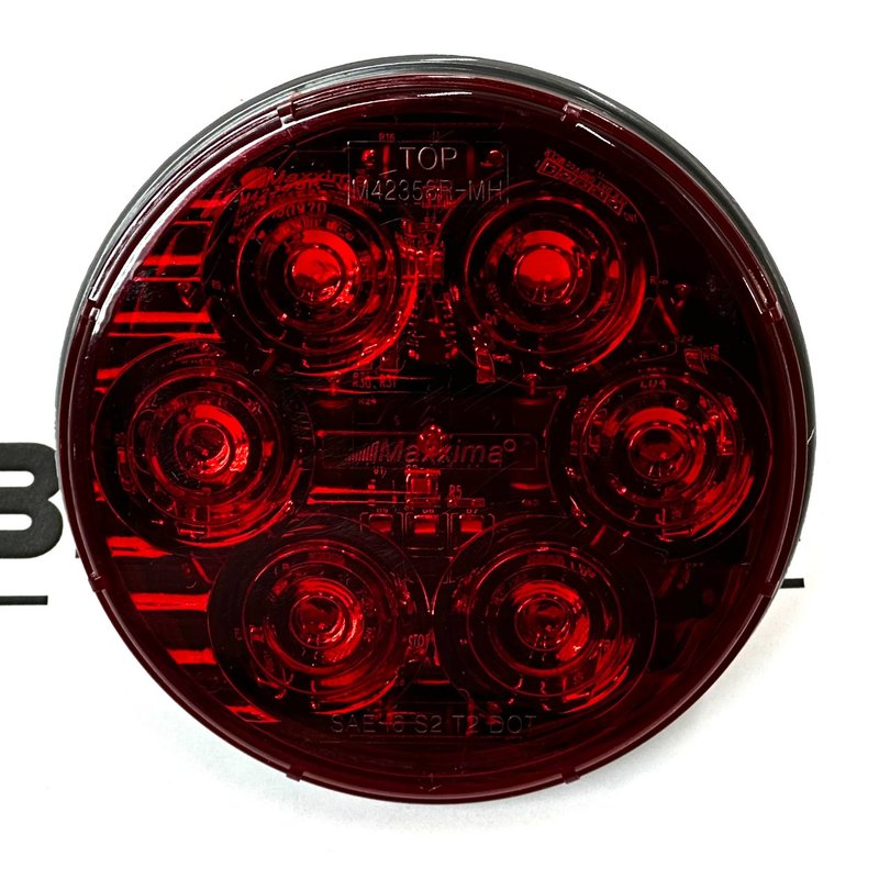 Round Red 4-inch 6 LED Stop/Turn/Tail Max Heat Lens M42358R-MH - Maxxima