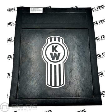Heavy Duty Rear Mud Flap with White Kenworth Bug PAC24X30R12BKW - Kenworth