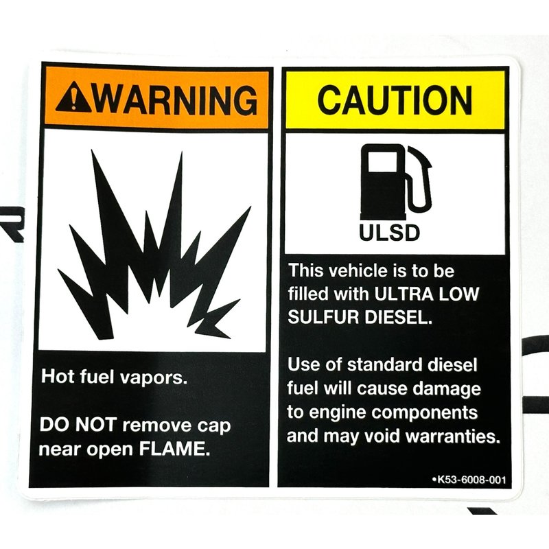 Label - Fuel Tank Combo K53-6008-001 - Paccar