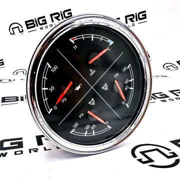 Air Pressure Gauge, 4N1, Op/Ct, Polished W22-00013-038 - Freightliner