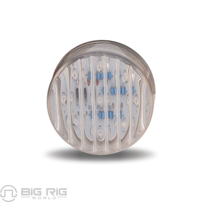 2 In. Round Clear Ribbed Amber LED (9 Diodes) TLED-2TA - Trux Accessories