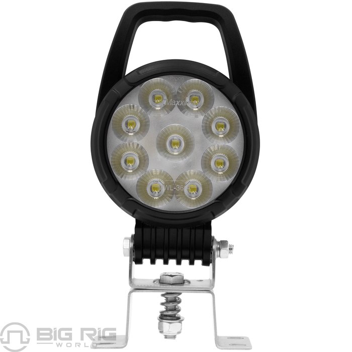 Round 9 LED Adjustable Work Light W/ Switch, 4,200 Lumens, 12/24VDC MWL-36-A - Maxxima