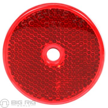 Signal-Stat, 2-inch Round, Red, Reflector, 1 Screw/Nail/Rivet 52 - Truck Lite