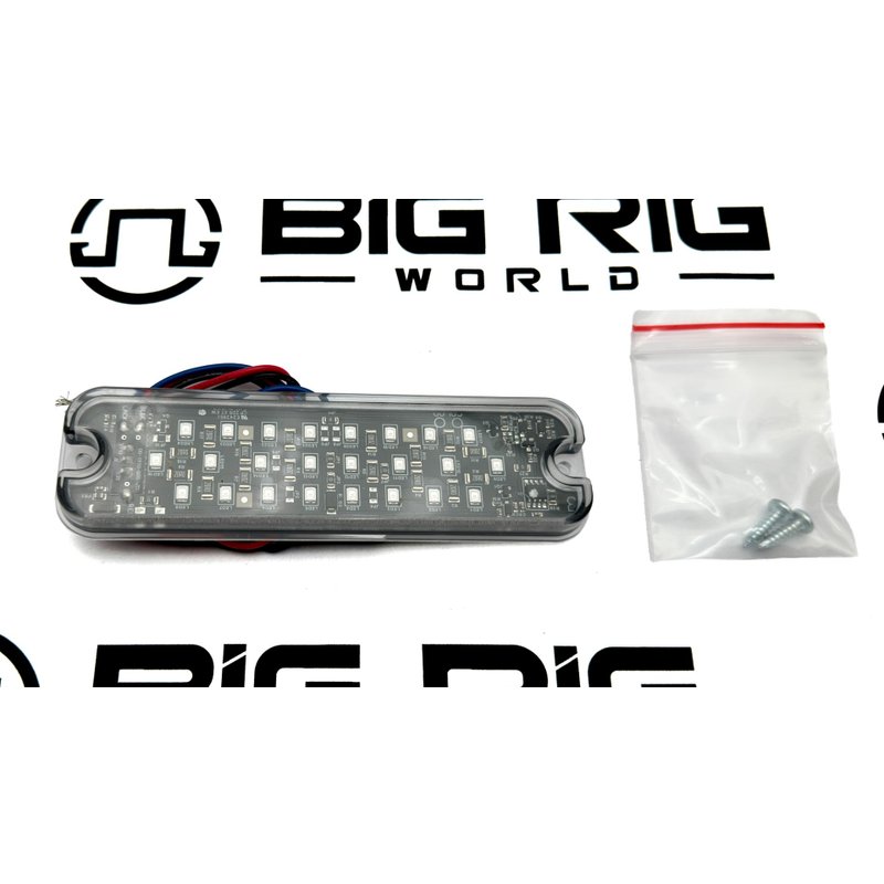 Slim Version, LED, Traffic Control Exterior Strobe Light, 18 Diode, Oval Blue, Clear Surface Mount 92872B - Truck Lite