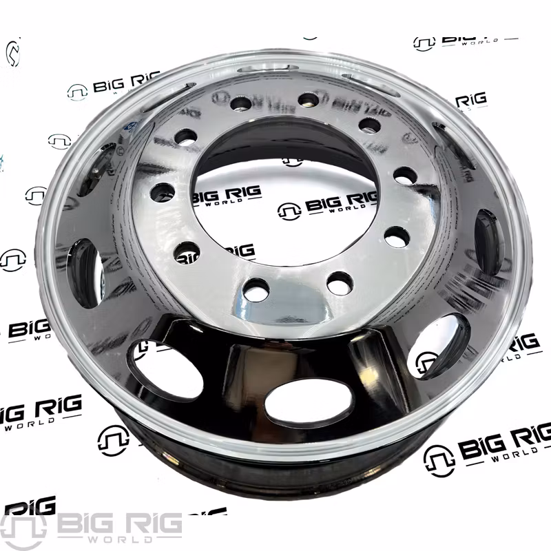 Peterbilt OEM Stylized Wheel - 22.5 x 8.25 - 10 Hole - High Polish Both Sides 88U677 - Alcoa