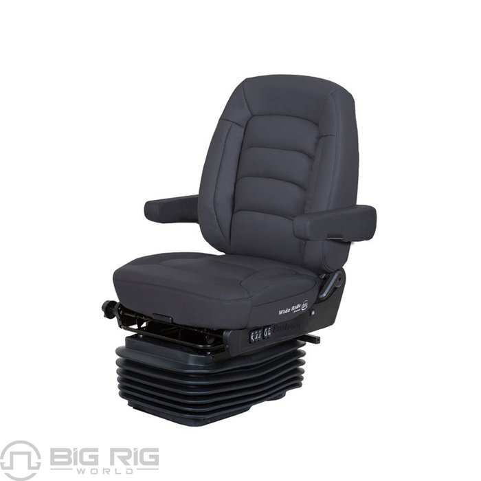 Wide Ride+Serta LoPro Suspension, Mid Back, Serta Cool Gel Foam, Black UltraLeather W/Arms 5110001-900 - Bostrom Seating