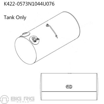 Tank - Fuel Aluminum 22 In. 75 Gallon Polished K422-0573N1044U076 - Imperial Fabricating