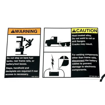 Label Kit - Common Chassis Warning A53-1001-10 - Paccar