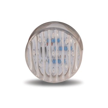 2 In. Round Clear Ribbed Amber LED (9 Diodes) TLED-2TA - Trux Accessories
