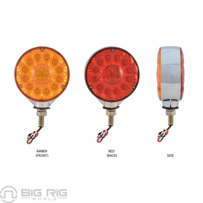 Round Amber / Red Turn Signal & Marker Super Diode LED Double Face Fender Light (34 Diodes) TLED-DFC3 - Trux Accessories