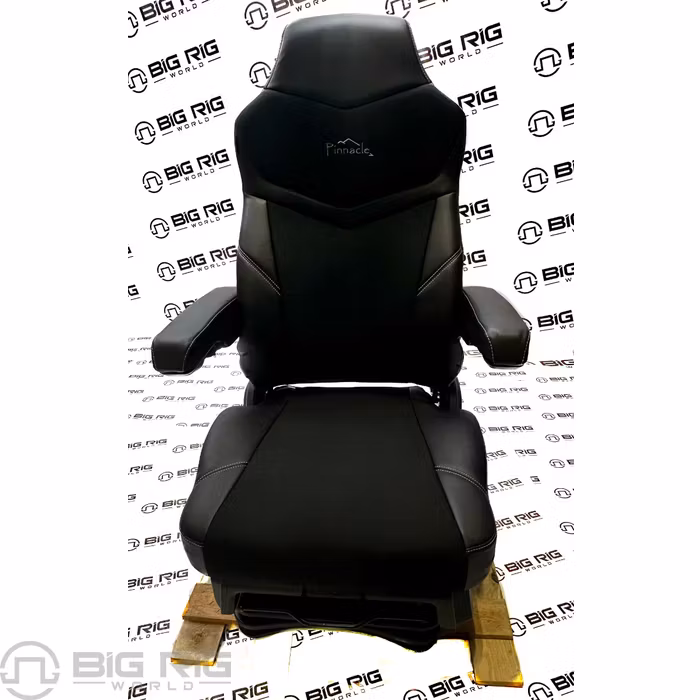 Pinnacle Seat Two Tone (Black Leather and Black Tuff Cloth) w/ Armrests 187300QW621 - Seats Inc.