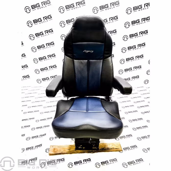 Legacy Silver Seat Two Tone (Black and Blue Leather) w/ Arms 188121MW1162 - Seats Inc.