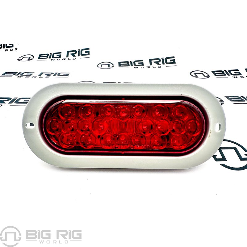 60-Series LED Stop/Turn/Tail Lamp, Oval, Red, 24 Diode, Flange Mount 6053 - Truck Lite