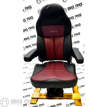 Legacy Silver Seat Two Tone (Black and Burgundy Leather) w/ Armrests 188121MW1164 - Seats Inc.