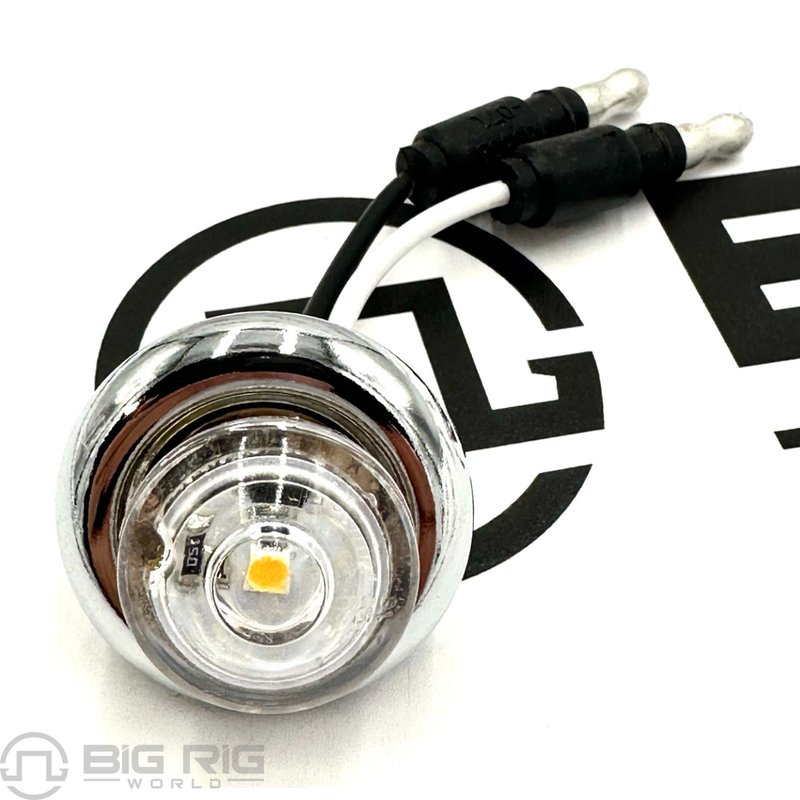 0.75in Round Amber Clear Lens LED with Bezel Light Kit P201713 - Phoenix