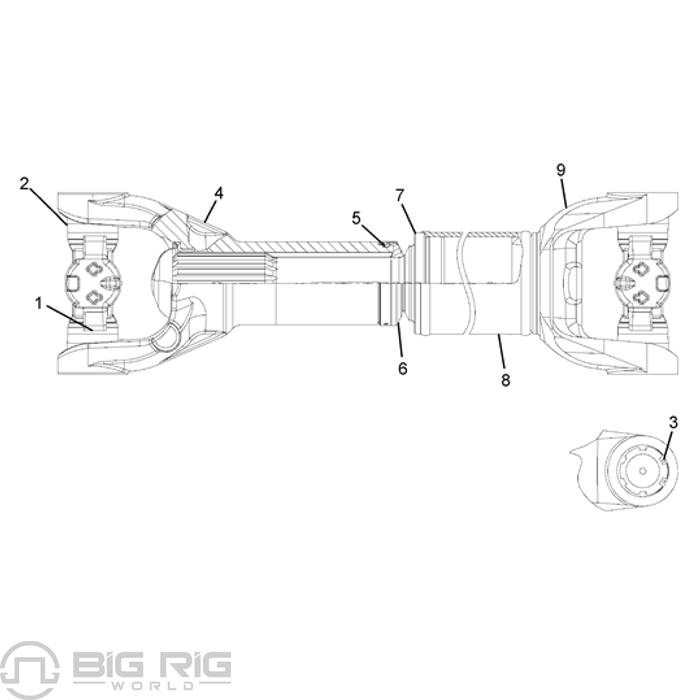 Interaxle Driveshaft Assembly 20RHS005B023 - Meritor