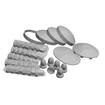Complete Chrome Metal Hub Cap & ABS Plastic Nut Cover Kit MD1109K1T - TRP