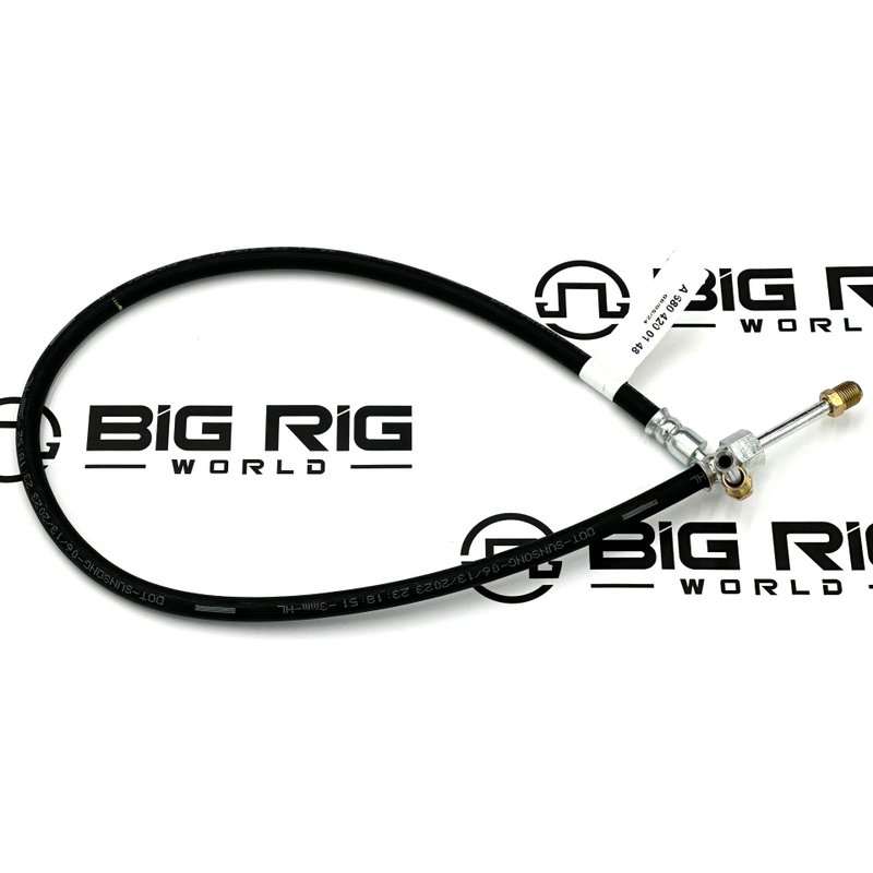 Hose - Hydraulic. Front Brake, 30\, 90Deg Elbow A-680-420-01-48 - Freightliner