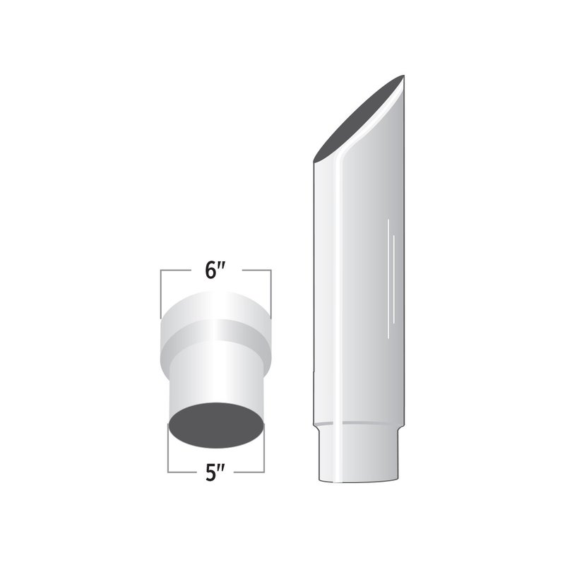 6 In. to 5 In. Reduced Diameter Mitered Top Stack - 36 In. Long TSK65-MO36 - Trux Accessories