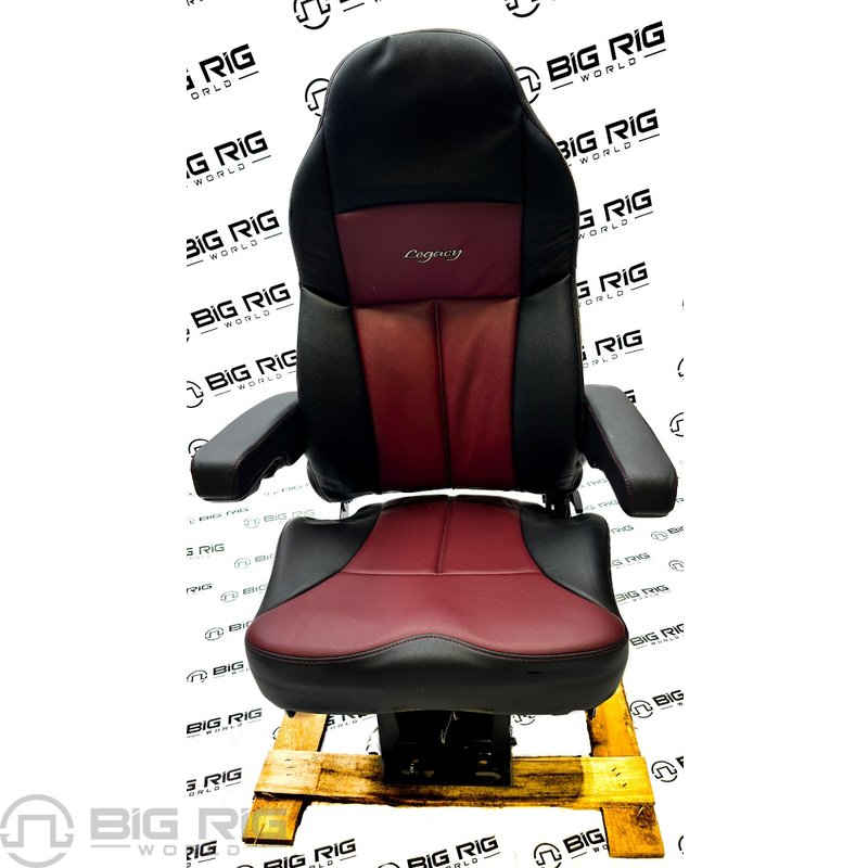 Legacy Silver Seat Two Tone (Black and Burgundy Leather) w/ Armrests 188121MW1164 - Seats Inc.