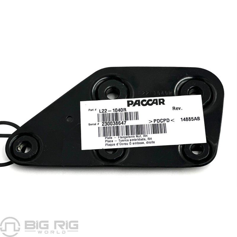 Nut Plate - Hood RH L22-1040R - Kenworth