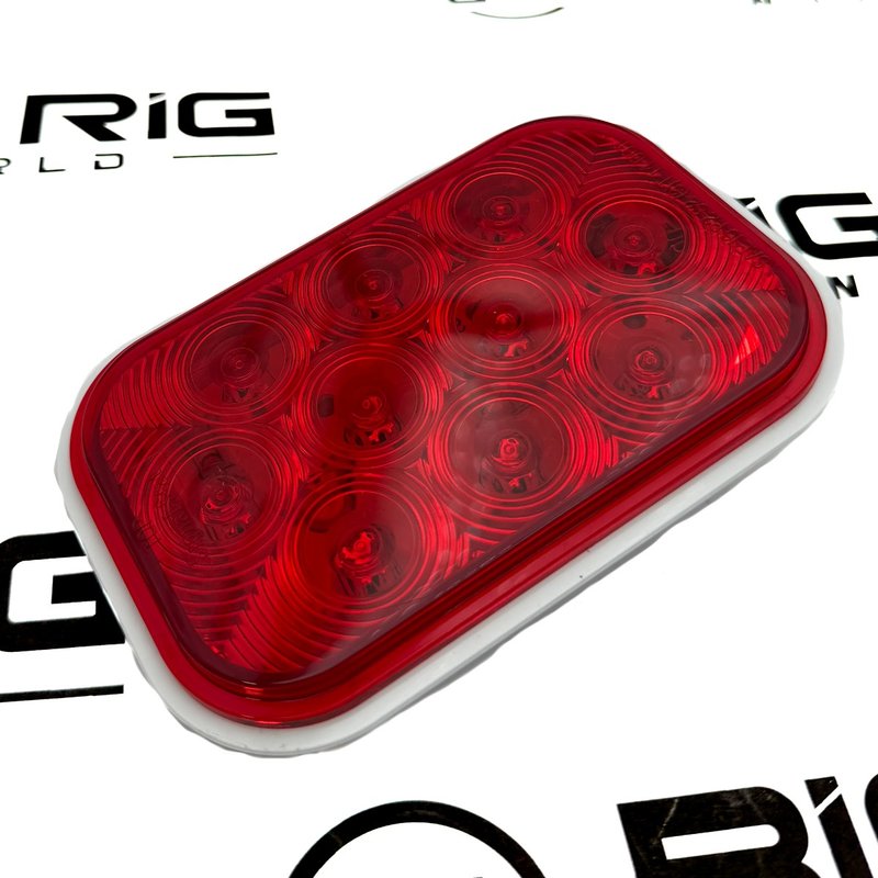 LED Signal Stat S/T/T and R/T, Rectangular 10 Diode Lamp, Red 4558 - Truck Lite