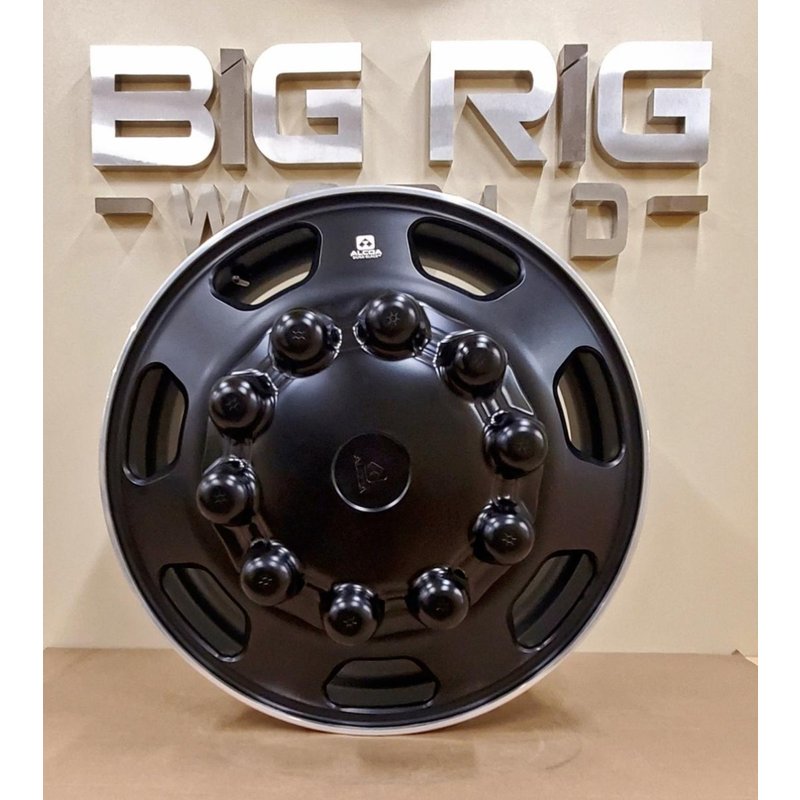 Kenworth OEM Stylized Wheel - 22.5 x 8.25 - 7 Hole - Dura-Black Both Sides 88U68BLK - Alcoa