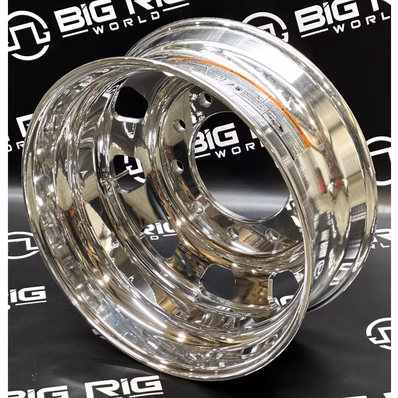 Kenworth OEM Stylized Wheel - 22.5 x 8.25 - 10 Hole - Mirror Polish Inside Only 88U692 - Alcoa