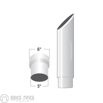 6 In. to 5 In. Reduced Diameter Mitered Top Stack - 36 In. Long TSK65-MO36 - Trux Accessories