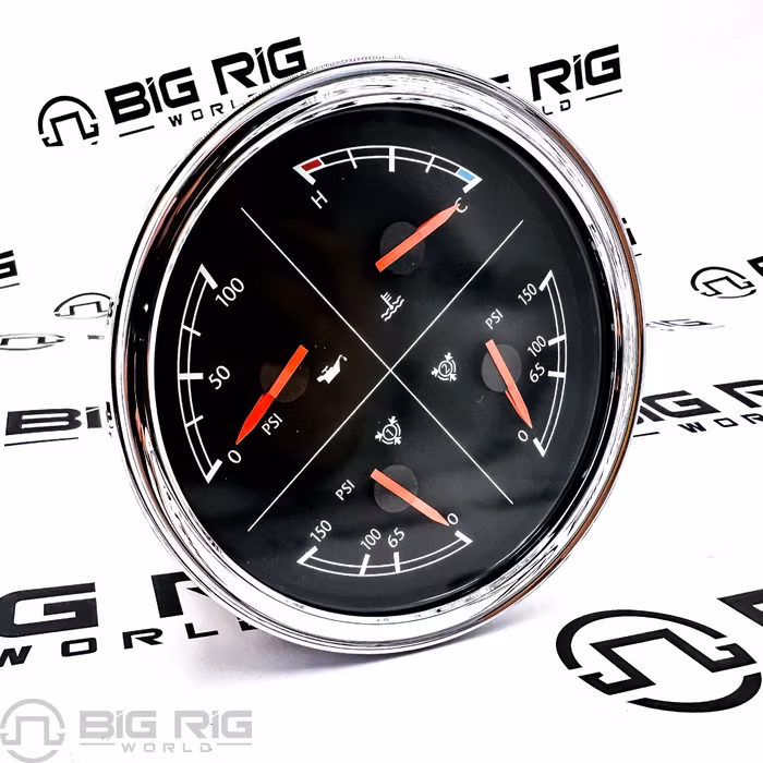 Air Pressure Gauge, 4N1, Op/Ct, Polished W22-00013-038 - Freightliner